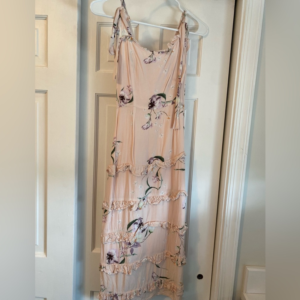 Pretty plum sugar dress - peony sea print. Size S. Bridesmaids dress, worn once